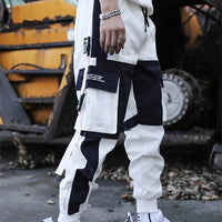 Men's Letter Flap Pocket Drawstring Cargo Pants Casual All-match Loose pantalon cargo homme Classic Fit Elastic work Trousers