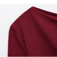 TFMLN 2025 Fashion Asymmetric Women Top T Shirts New Elegant Spring Summer Elastic Clothes Long Sleeve Shirt Top