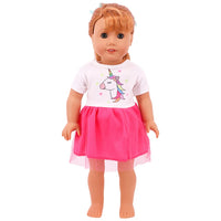 Baby Girls Dress Dolls Clothes Daily Fashion Dress For 18 inch American Doll Girl's Accessories 43Cm Baby Reborn,Generation Gift