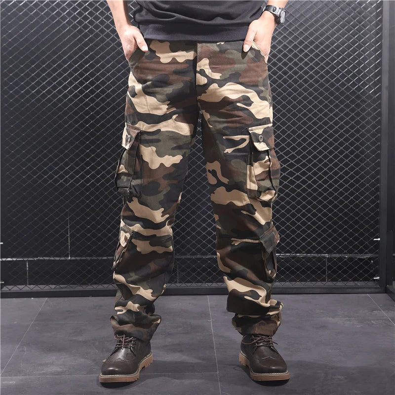 Camouflage Pants Men Hiking Pants Cargo Work Camo Outdoor Sports Trousers Hip Hop Streetwear Tactical Pants