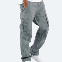 2025new men's workwear pants, European and American men's loose straight casual pants, men's workwear pocket pants