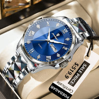 POEDAGAR Luxury Casual Man Watch Waterproof Luminous Date Week Quartz Men's Watches Stainless Steel Fashion Sport Men Wristwatch