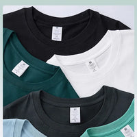 Men's 230g Heavy Cotton Short-sleeved T-shirt Men Pure Cotton Loose Solid Color Bottoming Shirt Trendy Man T-shirt Tops Clothes