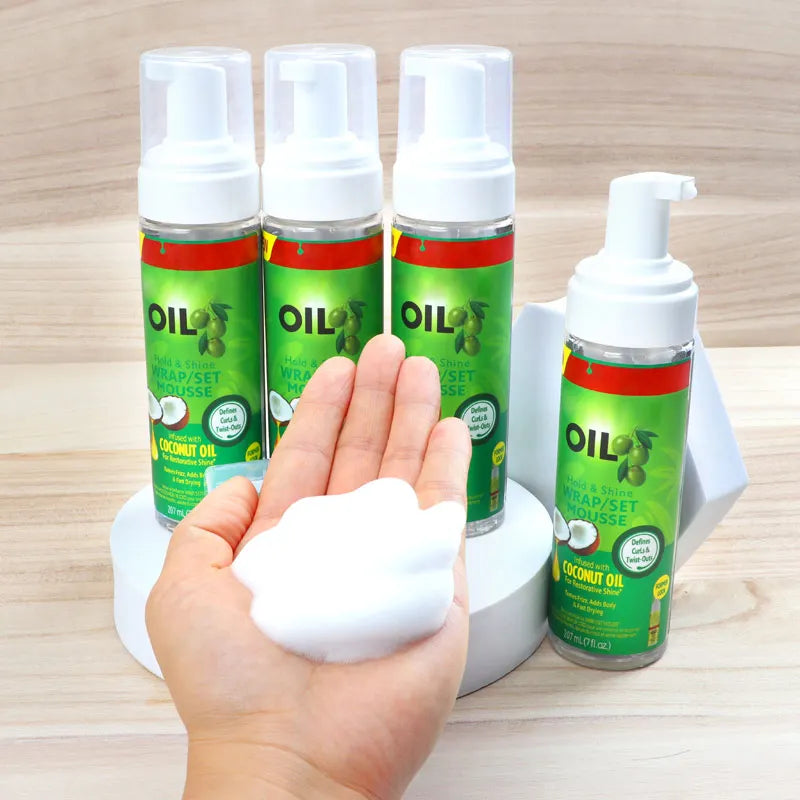 Wrap Foam Mousse With Brush Comb Olive Oil Foaming Mousse For Braids Curls Waves All Hairstyle Tames Frizz Mousse/Setting