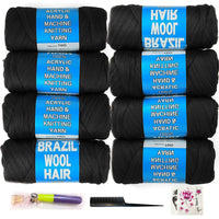 70g/ball Brazilian Wool Hair Yarn for Braiding Synthetic Artificial Senegalese Twisting Wig Hair Attachment Knitting Salon