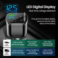 Elough Retractable Car Charger 5 in 1 Fast Charging Car Charger Retractable Cable 2 type c Ports Car Charger Adapter Compatible