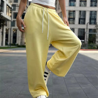 Pant Women Wide Leg Long Pants High Waist Straight Trousers Y2k Streetwear Elegant Splice Casual Loose Work Jogger Sports 2025