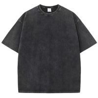 Summer men's washed T-shirt women's cotton loose round neck oversized T-shirt men's Korean Y2k top casual retro