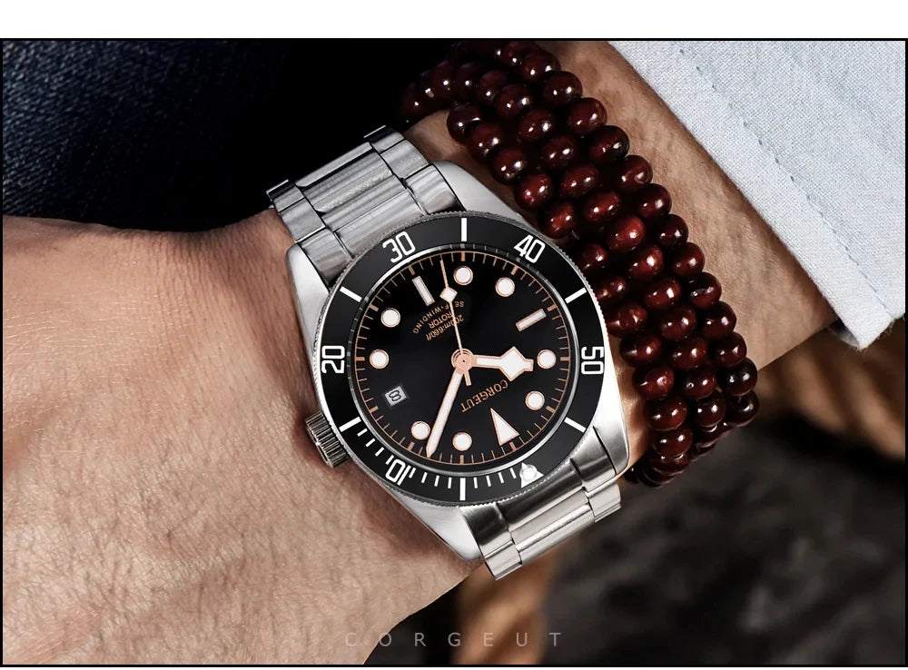 Custom Logo Diy NH35 Movement 1612 Luxury 41mm Biwan Business Men Watches Automatic Mechanical Date Diving Waterproof Glow Watch