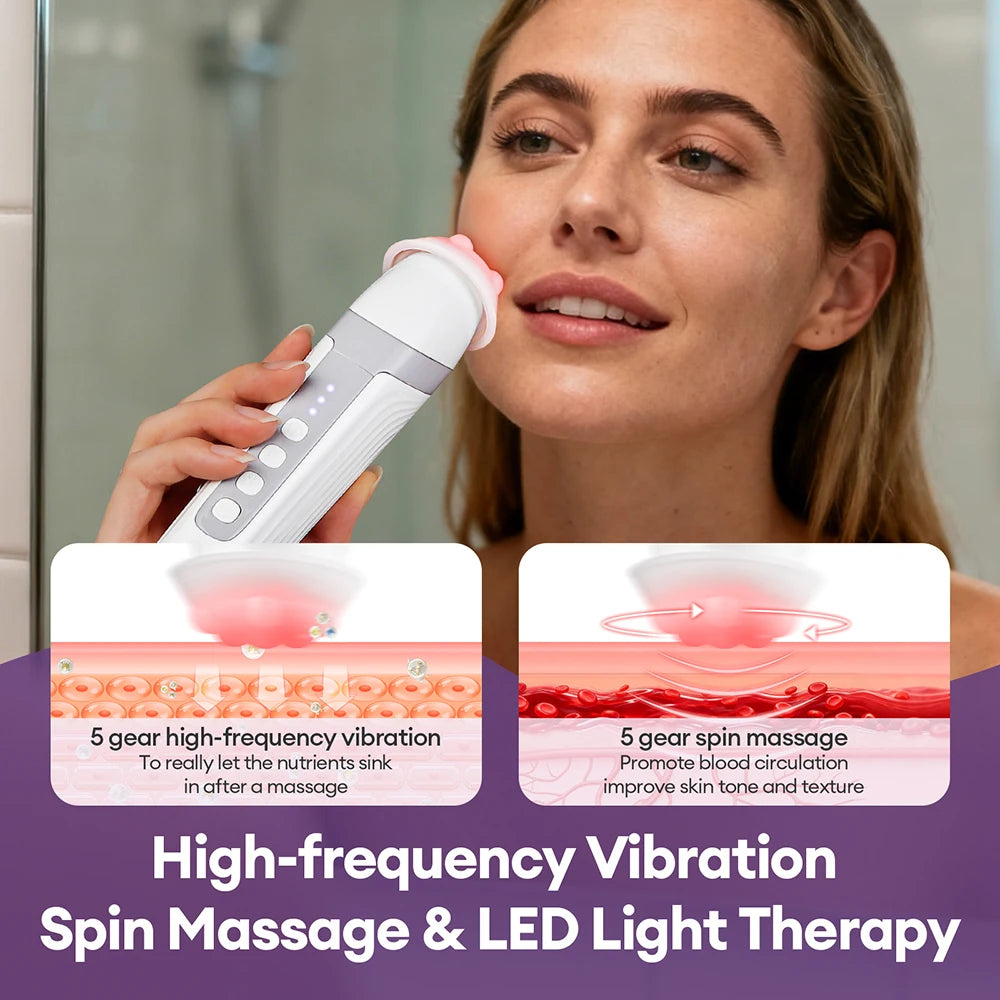 New CO2 Oxygen Bubble Pen 5 Gear Vibration Oxygen Bubble Beauty Tool Deep Cleansing Pores Exfoliate LED Photon Skin Care Machine