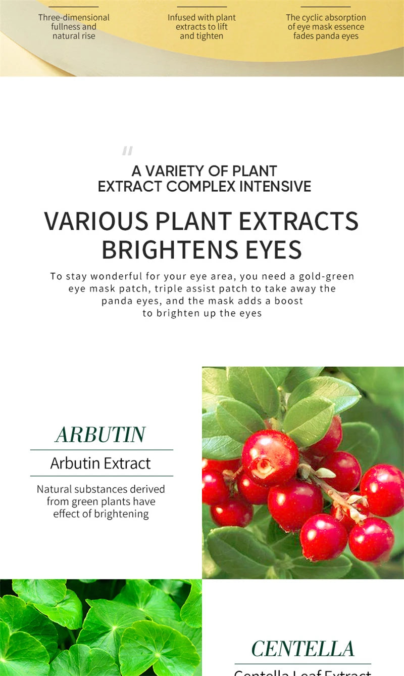 Avocado Gold Eye Mask Nourishing Moisturizing Improve Eye Bags Eye Patches Anti Wrinkle Firming Anti Dark Circles Eye Serum