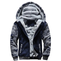 Men's Jacket Winter Camouflage Fleece Thicken Hooded Jackets Male Long Sleeve Coat Casual Zip Up Hoodies Streetwear Men's Coats