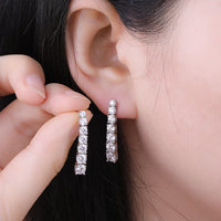 BXINY 2.8CT Full Moissanite Drop Earrings S925 Silver D Color Lab Diamonds Tassel Dangle Earring for Women Wedding Gifts Jewelry