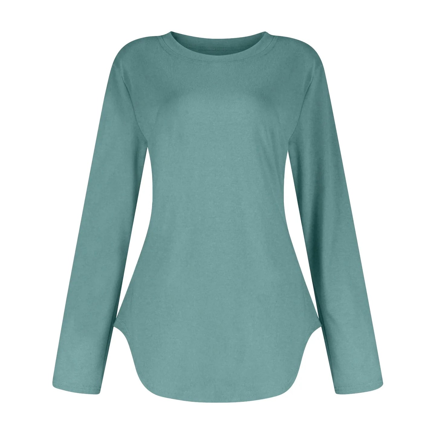 Traf 2024 Mujer Womens Long Sleeve Round Neck Shirts Side Split Basic Loose Tunic Tops Casual Shirts Ropa De Mujer Fashion