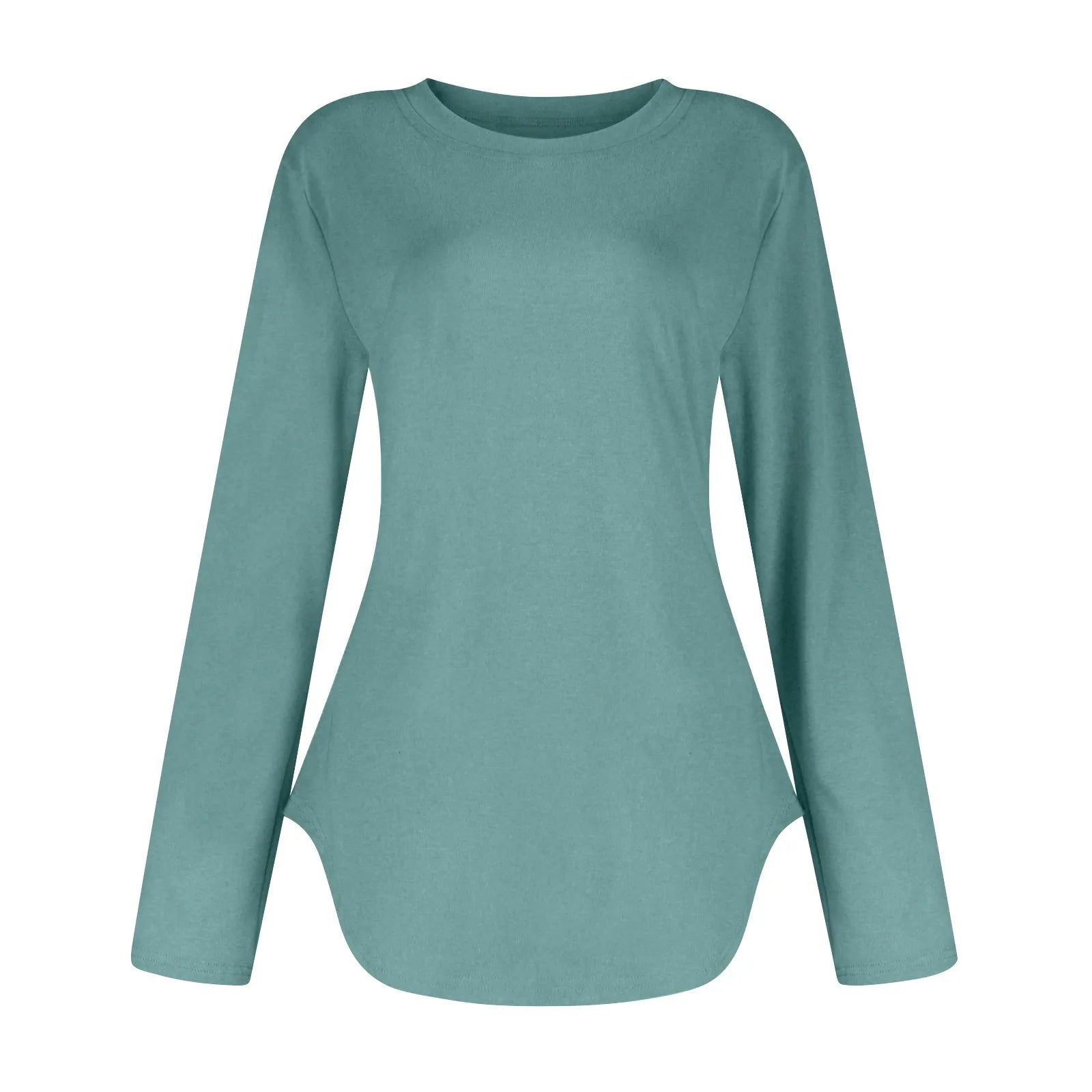 Traf 2024 Mujer Womens Long Sleeve Round Neck Shirts Side Split Basic Loose Tunic Tops Casual Shirts Ropa De Mujer Fashion