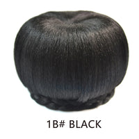 Synthetic Fake Hair Big Bun Heat Resistant Braided Chignon HairPiece Donut Ponytail Wig For Women Clip in Hair Extension
