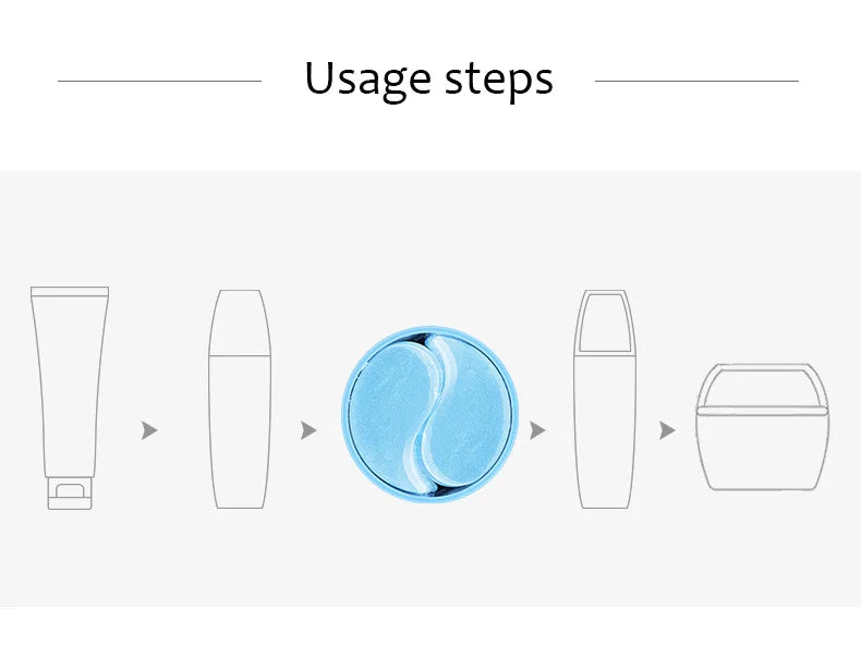 60pcs Hyaluronic Acid Crystal Collagen Eye Mask Anti Dark Circles Remove Eye Bags Moisturizing Firming Eye Patches Skin Care