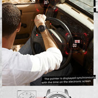 NORTH EDGE Mars3 Men's Military Watch Digital Carbon Fiber Case For Man Waterproof 50M Sports Watches World Time