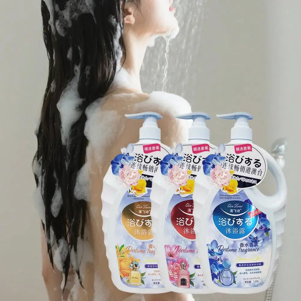 1L Shower Gel Perfume Fragrance Long-lasting Scent, Moisturizing & Hydrating Care Skin Bath Wash Body Cleanser Body Wash