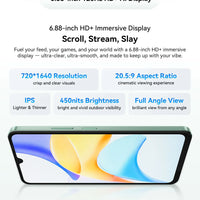 Blackview SHARK 6 AI Smartphone Android 15 Unisoc T8100 5G Mobile Phone 6.88'' Display 120Hz,  8+16GB RAM,128GB+2TB ROM, 5000mAh