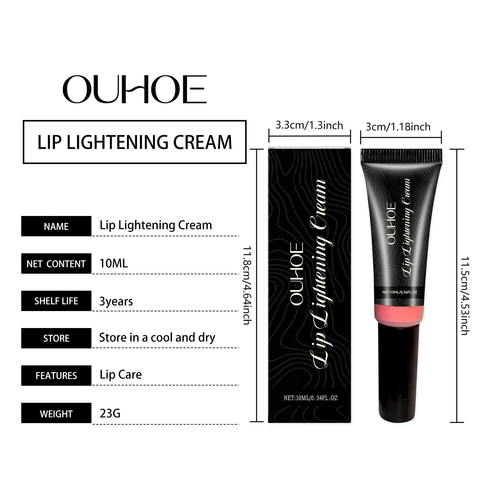 Lip Brightening Balm Moisturizing Care Long Lasting Hydration Smooth Lip Non Drying Non Irritating Safe for Dry Chapped Lip 10ml