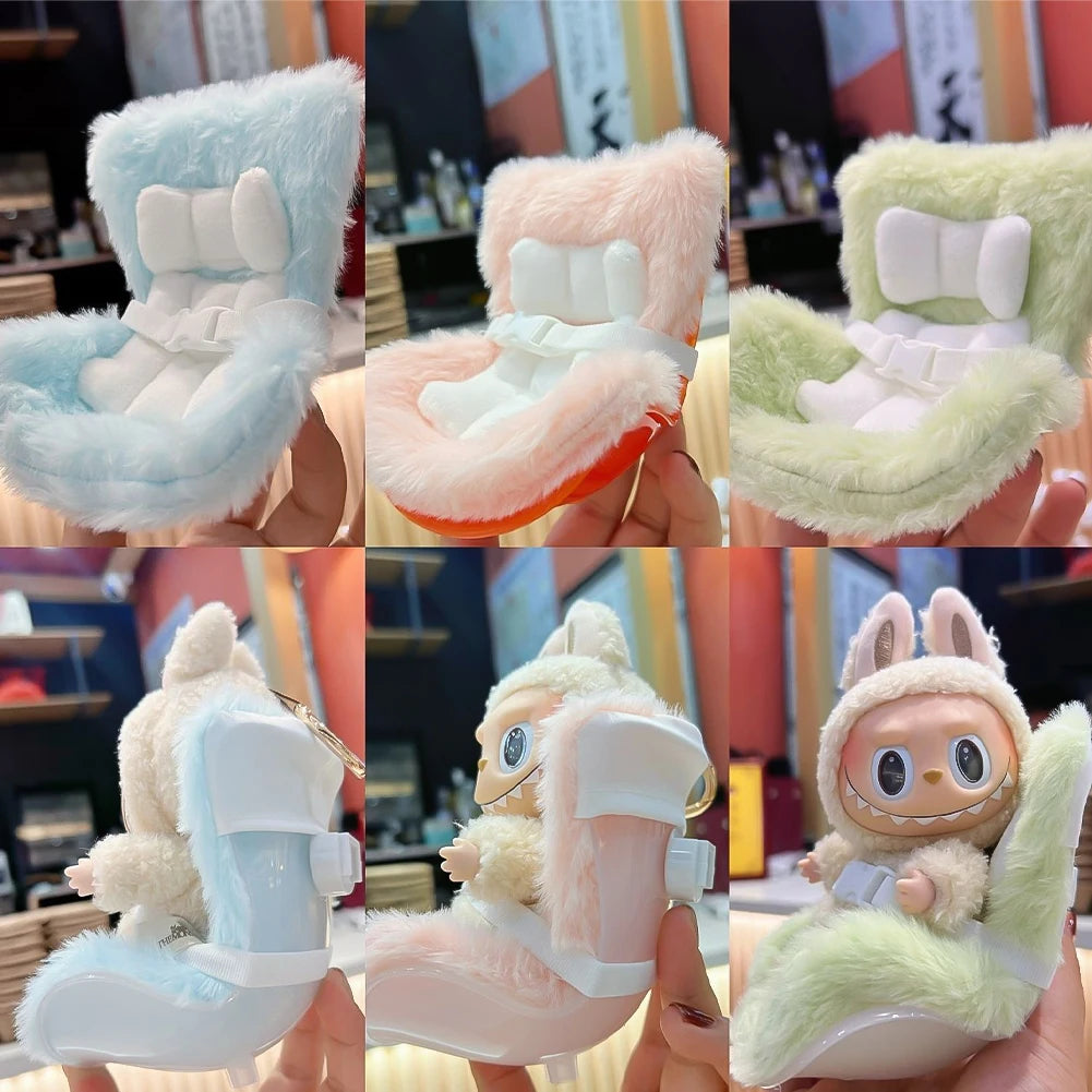 Car Doll Safety Seat for OB11 Labubu Cartoon Chair Model for Labubu Car Seat Outlet Decor for Labubu Doll Car Interior Styling