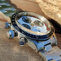 Vakuy Men's 38MM Quartz Watch Sweep Seconds Jinggong VK63A Chronograph Vintage Panda Di Men's Watch