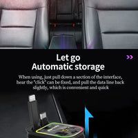 5-in-1 180W Car Fast Charger USB Type-C Power Adapter Retractable Phone Charger With Roof Starlight For IOS Android Phones