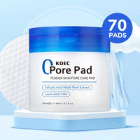 KOEC Zero Pore Pads 70Pads and Red Succinic Acid Facial Peeling Pads , for Exfoliation and Pore Care with AHA Lactic Acid