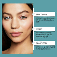 Tallow Lip Balm Deep Moisturizing Removes Dead Skin Gentle Soothing Lip Fades Lip Lines Smoothing Plumps Lips Care