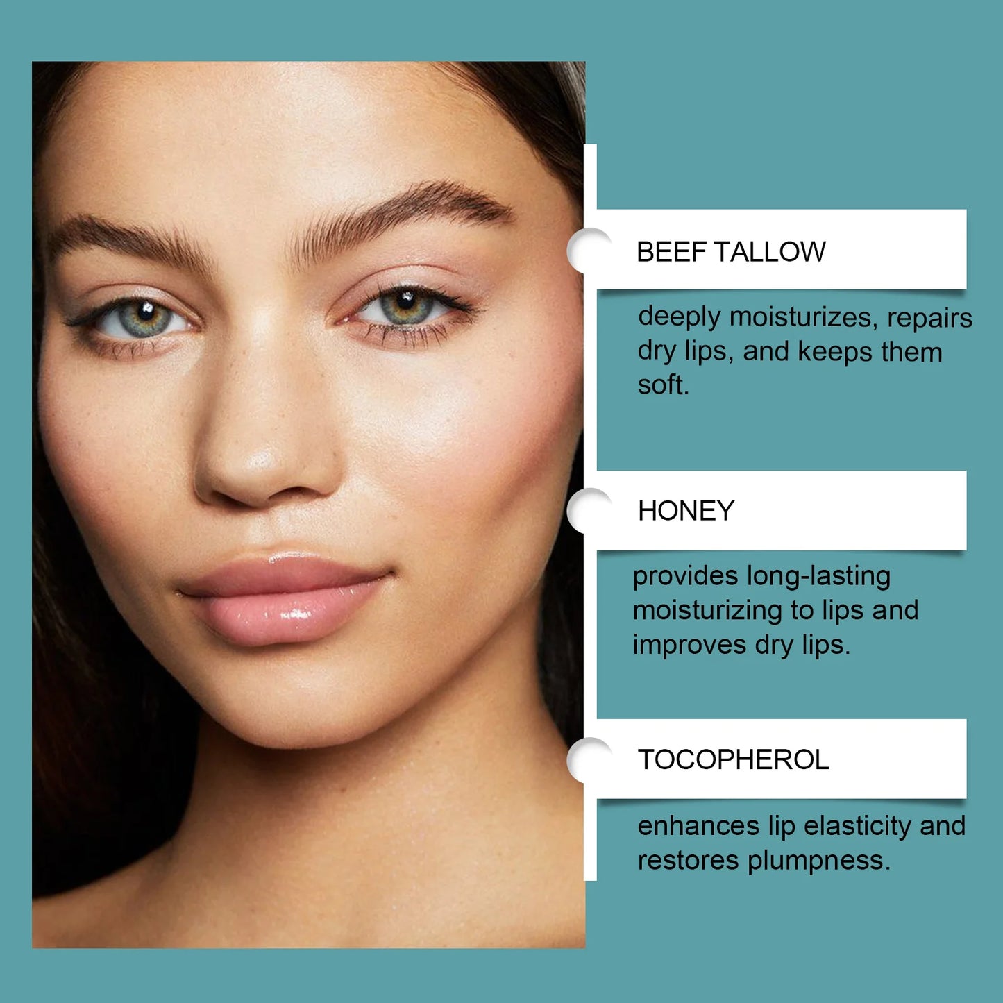 Tallow Lip Balm Deep Moisturizing Removes Dead Skin Gentle Soothing Lip Fades Lip Lines Smoothing Plumps Lips Care