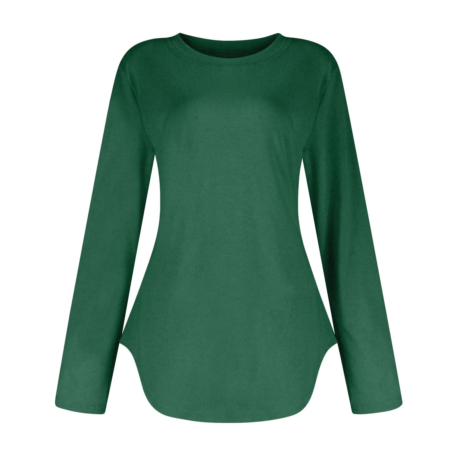 Traf 2024 Mujer Womens Long Sleeve Round Neck Shirts Side Split Basic Loose Tunic Tops Casual Shirts Ropa De Mujer Fashion