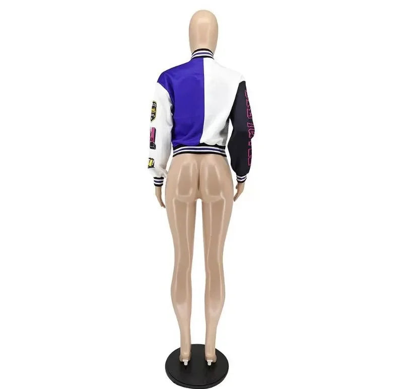 WB9121 Women's Screw Thread Ballpark Jacket Crew Neck Regular Fit Spring Autumn New Style Clothing From China Mainland