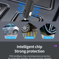 5-in-1 180W Car Fast Charger USB Type-C Power Adapter Retractable Phone Charger With Roof Starlight For IOS Android Phones