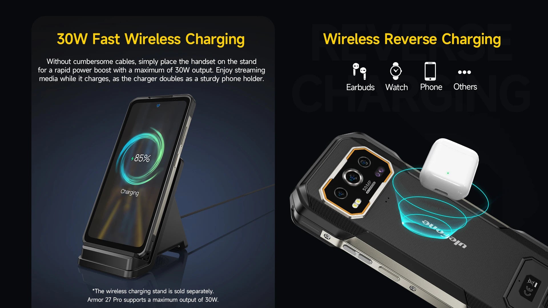 Ulefone Armor 27 Pro 5G Rugged Phone 10600mAh Smartphone 50MP Camera 64MP Night Android 14 Up to 24GB+256GB NFC Waterproof Phone