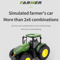 RC Farm Tractors Car 1/24 Radio Controlled Cars and Trucks 2.4G with Light Simulated Engineering Truck Model Toys for Children