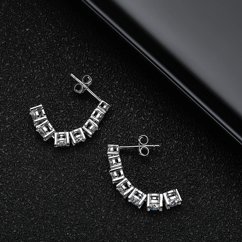 BXINY 2.8CT Full Moissanite Drop Earrings S925 Silver D Color Lab Diamonds Tassel Dangle Earring for Women Wedding Gifts Jewelry