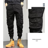 Men's Winter Snow Warm Thermal Plush Cargo Pants Comfortable Elastic Waist Casual Trousers Trend Versatile Concise Outside Pants