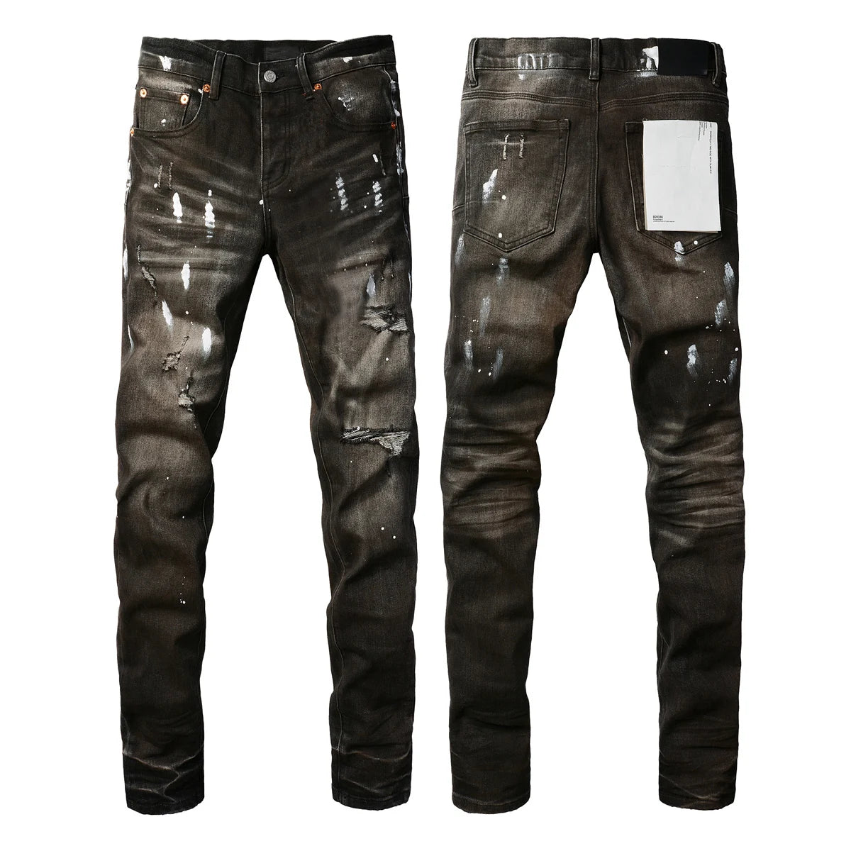 2025 Jeans Man's High Street Blue Ripped Distressed Skinny Jeans Low Rise Denim Trousers Fashion Repair Pants 9003