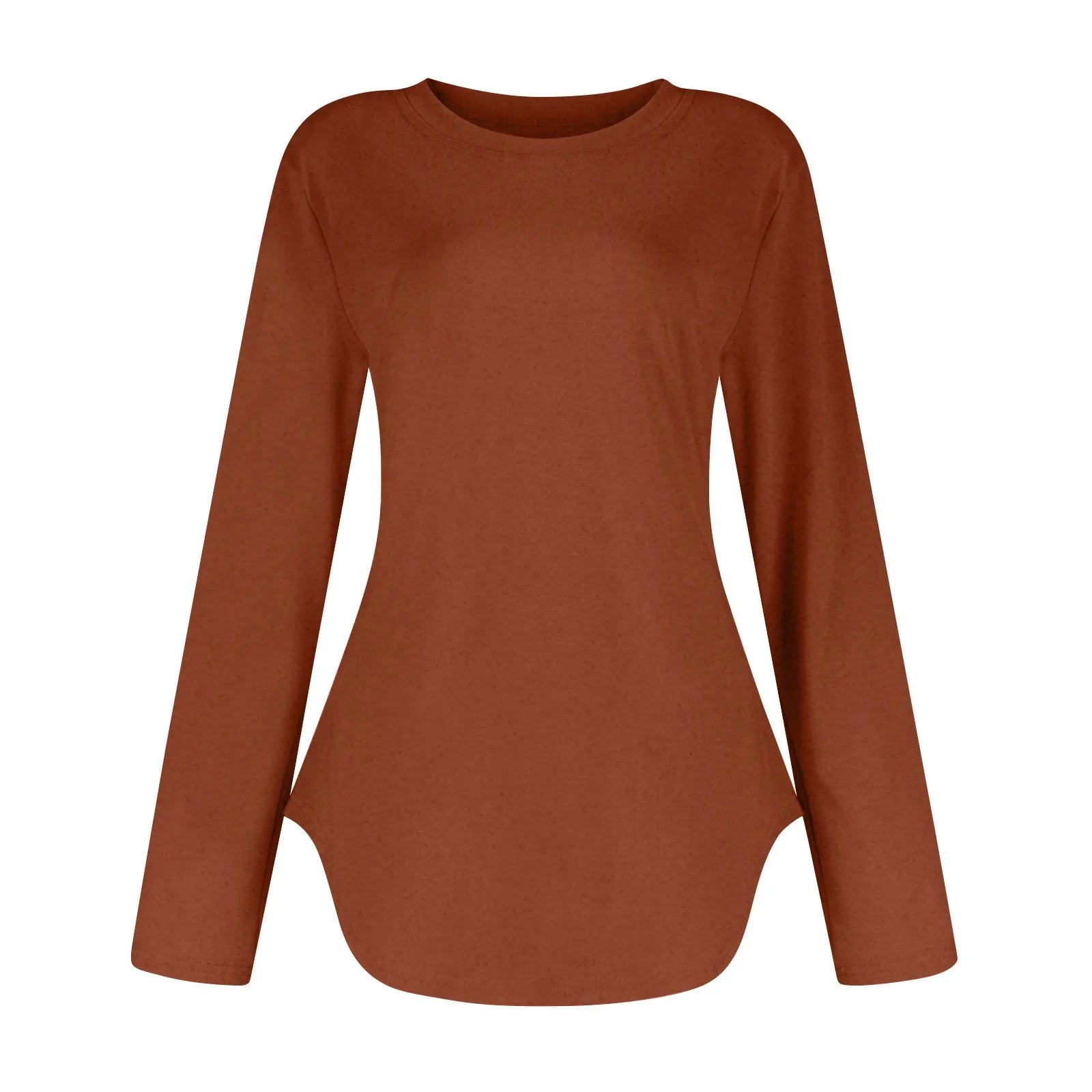 Traf 2024 Mujer Womens Long Sleeve Round Neck Shirts Side Split Basic Loose Tunic Tops Casual Shirts Ropa De Mujer Fashion