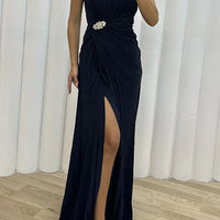 Women Sexy Dress New Sleeveless Solid Party Slim Empire Split Female Elegant Round Neck Fashion Long Clothing