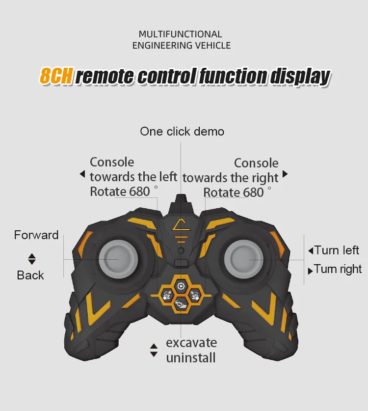 RC Car Children Toys Remote Control Car Toys For Boys Radio Control Excavator Dump Truck Bulldozer Electric car Kids Toys Gift