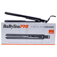 Porcelain Ceramic Straightening Flat Iron Model BP9557UC Black by BaBylissPRO for Unisex 1 Inch Flat Iron