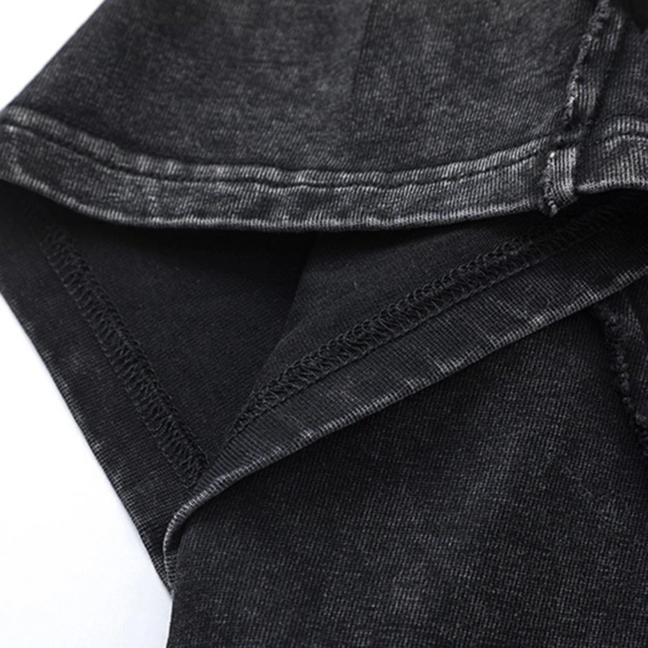 Streetwear Patchwork T-shirts Hip Hop Harajuku Oversized Tee Shirt 2025 Men Fashion Punk Y2K T Shirts Black Loose Tshirt Top