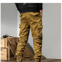 CAAYU Joggers Cargo Pants Mens Casual Y2k Multi-Pocket Male Trousers Sweatpants Streetwear Techwear Military Green Track Pants