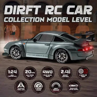 RC Drift Car 1/24 4WD Mini RC Racing Vehicle Model High Speed 2.4G Radio Half Scale with Light Remote Control Car Drive Gifts