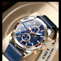 POEDAGAR Luxury Sports Man Wristwatch Military Quartz Men Watch Waterproof Luminous Chronograph Date Leather Men's Watches Reloj