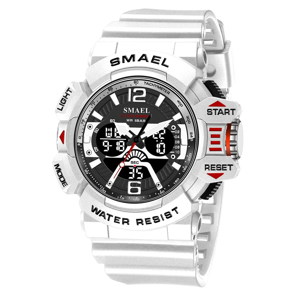 SMAEL Sport Watch for Men Waterproof Wristwatches Student Dual Display Digital Multi-function Stopwatch Clocks 8065 Male Watches