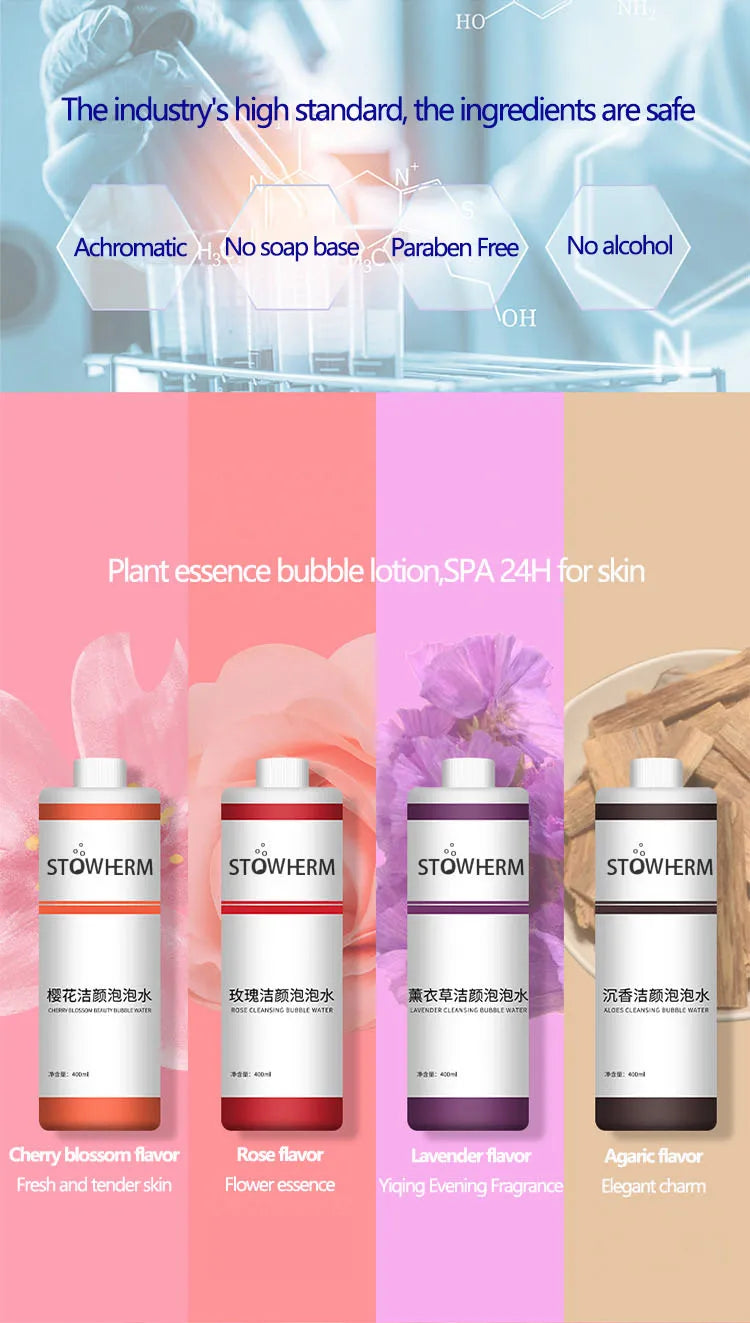 Rose Cleansing Bubble Water Active Oxygen Magic Solution For Automatic Machine Beauty Instrument Facial Skin Care Dropshipping