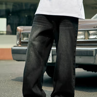 Men'S Skinny Fit Wide Leg Jeans, Men'S Stylish Comfy Denim Pants, Versatile For Four Seasons